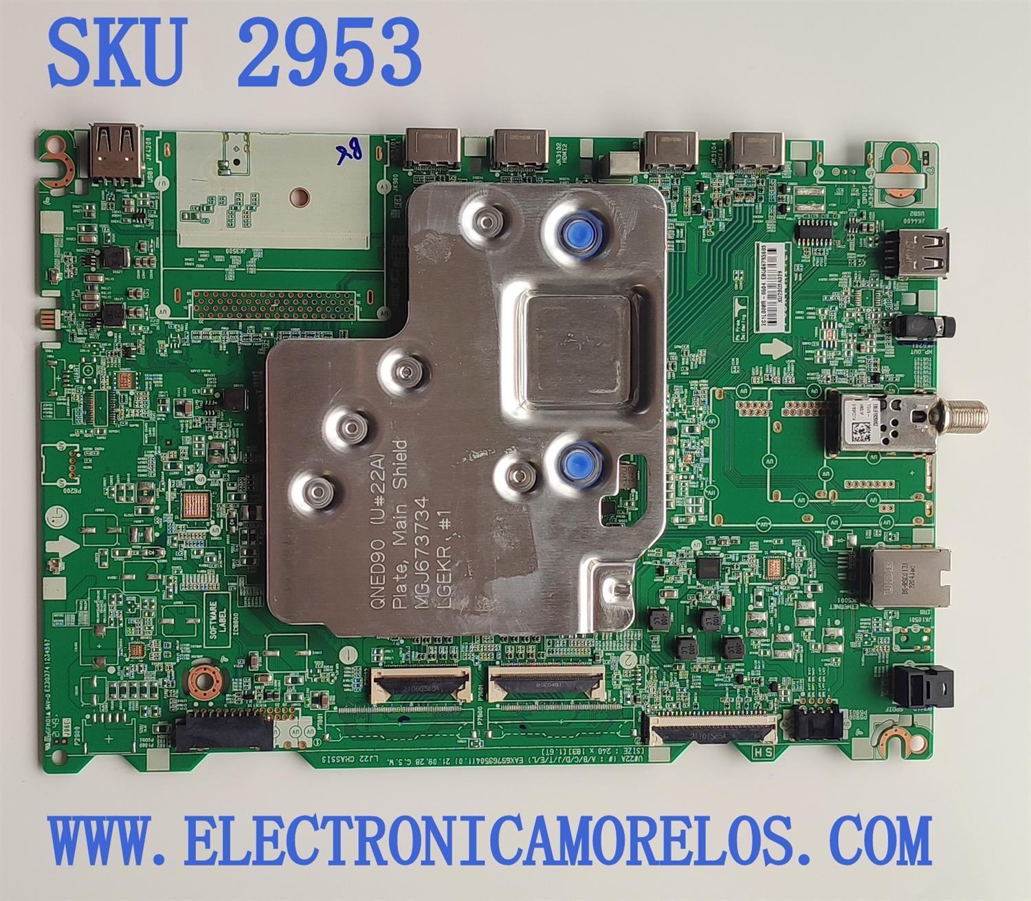 MAIN PARA TV LG / NUMERO DE PARTE EBU66783606 / EAX69763504(1.0) / PANEL HC500EQF-VKGA1-214X / DISPLAY PT500GT03-1 VER.1.0 / MODELO 50QNED80UQA.BUSSLJM	